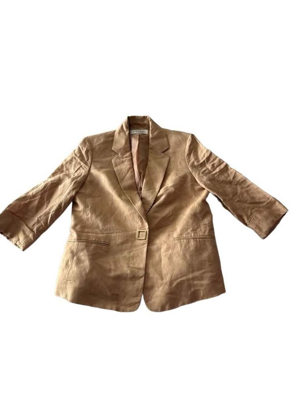 Kasper Blazer Size 8 Tan Linen Single Button